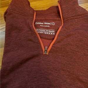 Outdoor Voices Women's Maroon Zip-Up Sweater